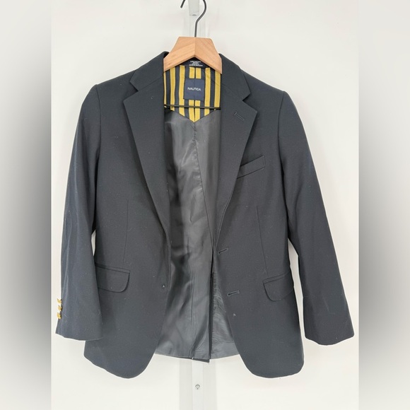 Nautica Youth Boys Sport Coat Jacket Blazer Size 12 Navy Gold Buttons - Picture 2 of 8